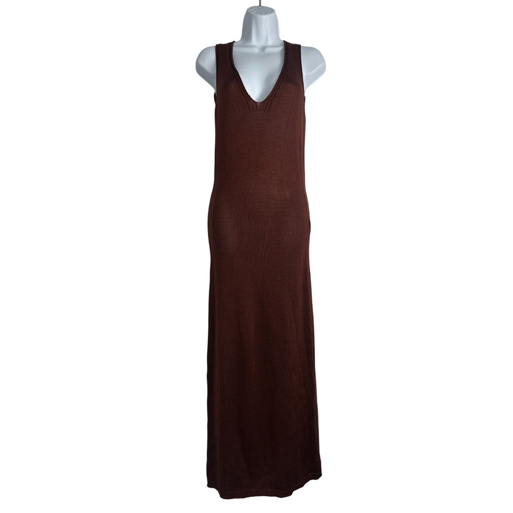 Daniel & Rebecca Brown Small 100% Silk Knit Sexy Bodycon Dress Made in Italy
